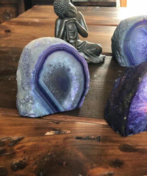 Large Purple Agate End Microcrystalline Quartz Tealight Candle Holder Ornament Gift - Image 3