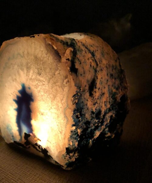Large Teal Agate End Microcrystalline Quartz Tealight Candle Holder Ornament - Image 12