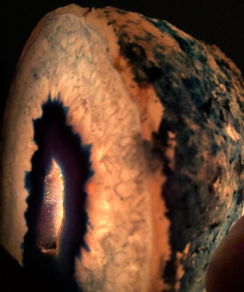 Large Teal Agate End Microcrystalline Quartz Tealight Candle Holder Ornament - Image 14