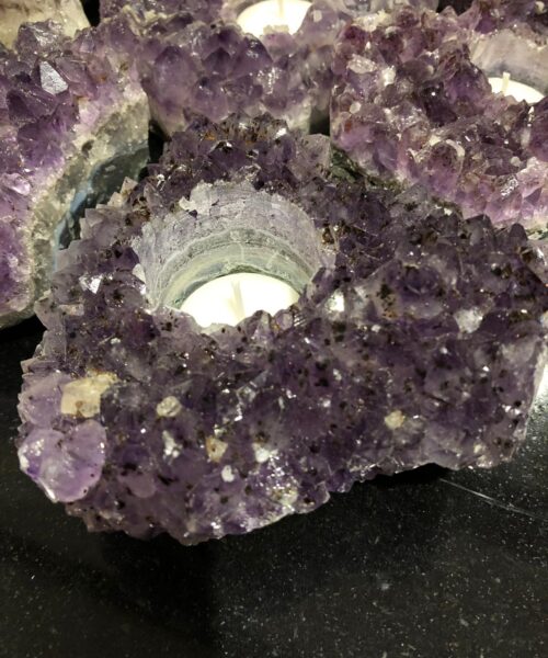 Very Large Premium A Grade Amethyst Cluster Druzy Candle / Tealight Holders - Image 15