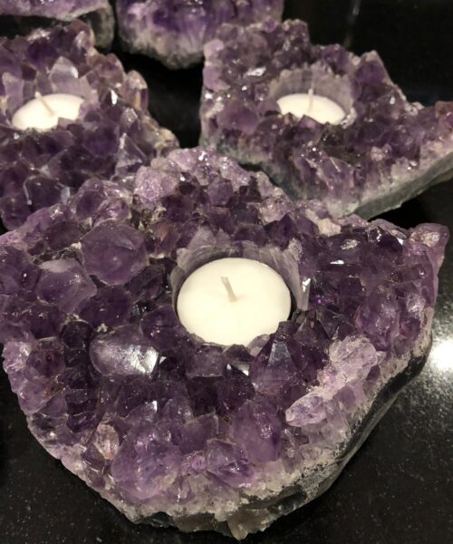Very Large Premium A Grade Amethyst Cluster Druzy Candle / Tealight Holders - Image 17