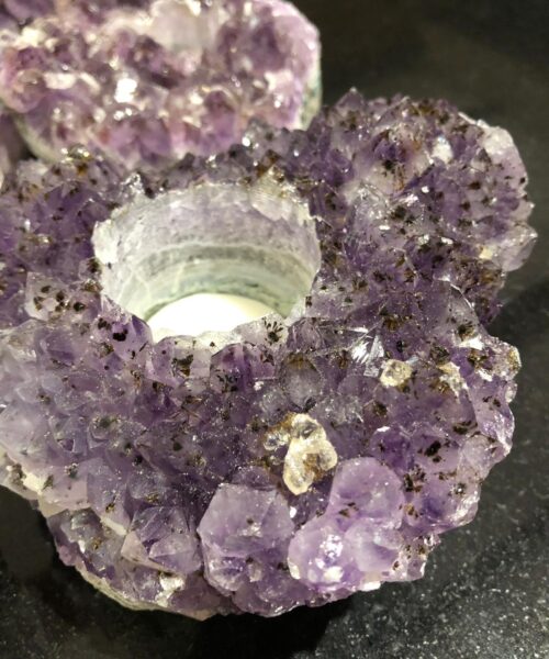 Very Large Premium A Grade Amethyst Cluster Druzy Candle / Tealight Holders - Image 19