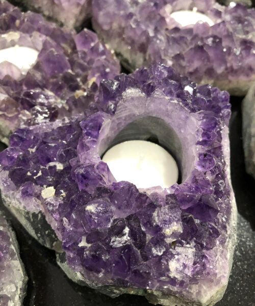 Very Large Premium A Grade Amethyst Cluster Druzy Candle / Tealight Holders - Image 20
