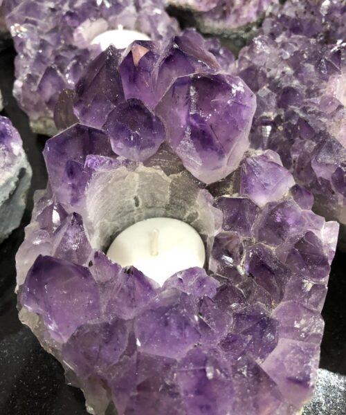 Very Large Premium A Grade Amethyst Cluster Druzy Candle / Tealight Holders - Image 6
