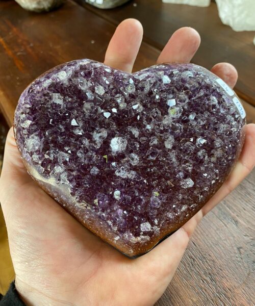 Amethyst Heart 34 Purple Quartz Geode Crystal Alaskan Gift Heart 752g H11.5xW14xD4cm - Image 5