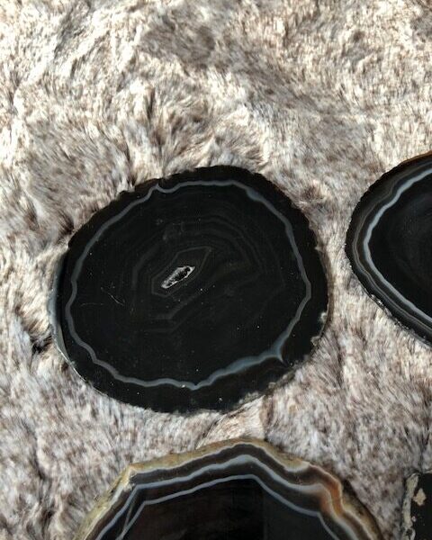 Black Agate Microcrystalline Quartz Premium Coasters (set of 4) Gift - Image 9