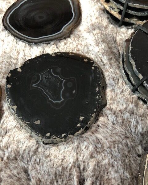 Black Agate Microcrystalline Quartz Premium Coasters (set of 4) Gift - Image 10