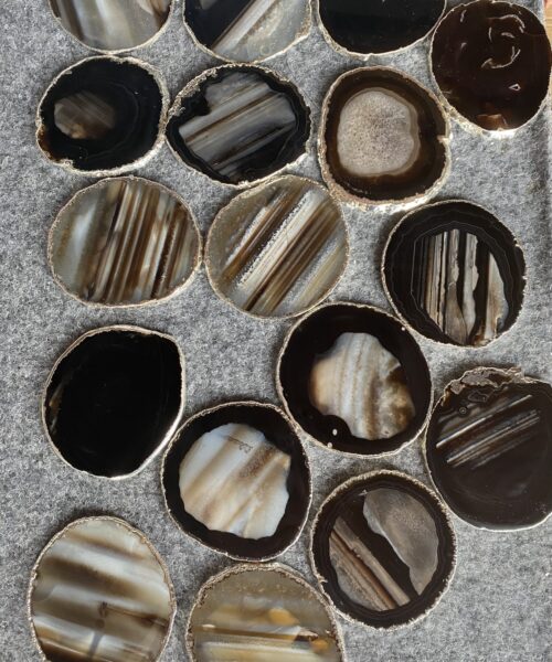 Black Agate Silver Edge, Gilded, Microcrystalline Quartz Premium Coasters (Set of 4) Gift - Image 6