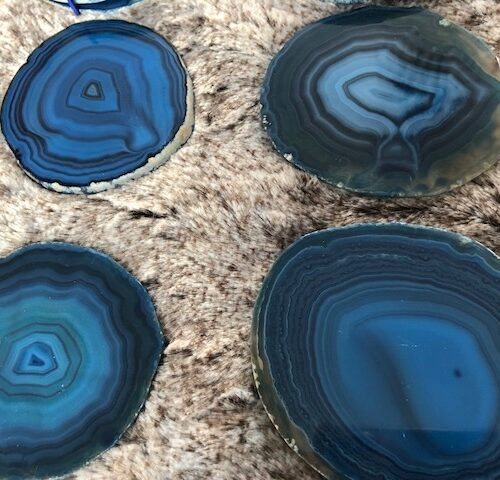 Blue Agate Microcrystalline Quartz Premium Coasters (set of 4) Gift - Image 11