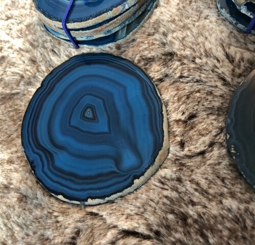 Blue Agate Microcrystalline Quartz Premium Coasters (set of 4) Gift - Image 7