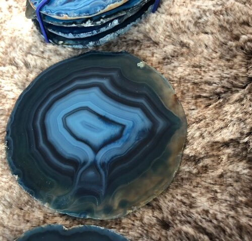 Blue Agate Microcrystalline Quartz Premium Coasters (set of 4) Gift - Image 8