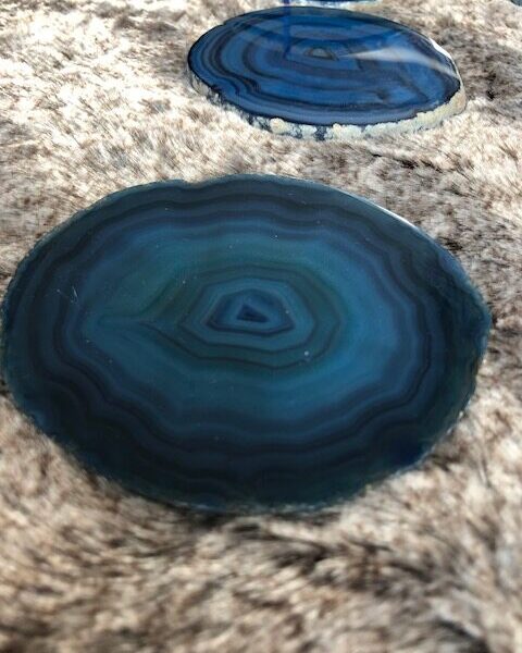 Blue Agate Microcrystalline Quartz Premium Coasters (set of 4) Gift - Image 9