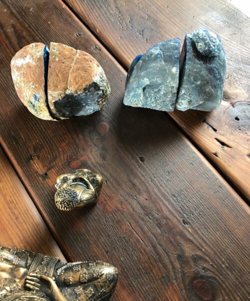 Blue Agate Natural Edge Microcrystalline Quartz Premium Bookends Ornament Gift - Image 11