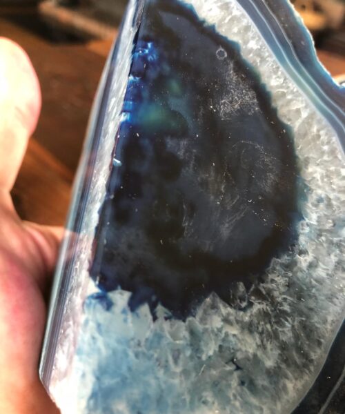 Blue Agate Natural Edge Microcrystalline Quartz Premium Bookends Ornament Gift - Image 8