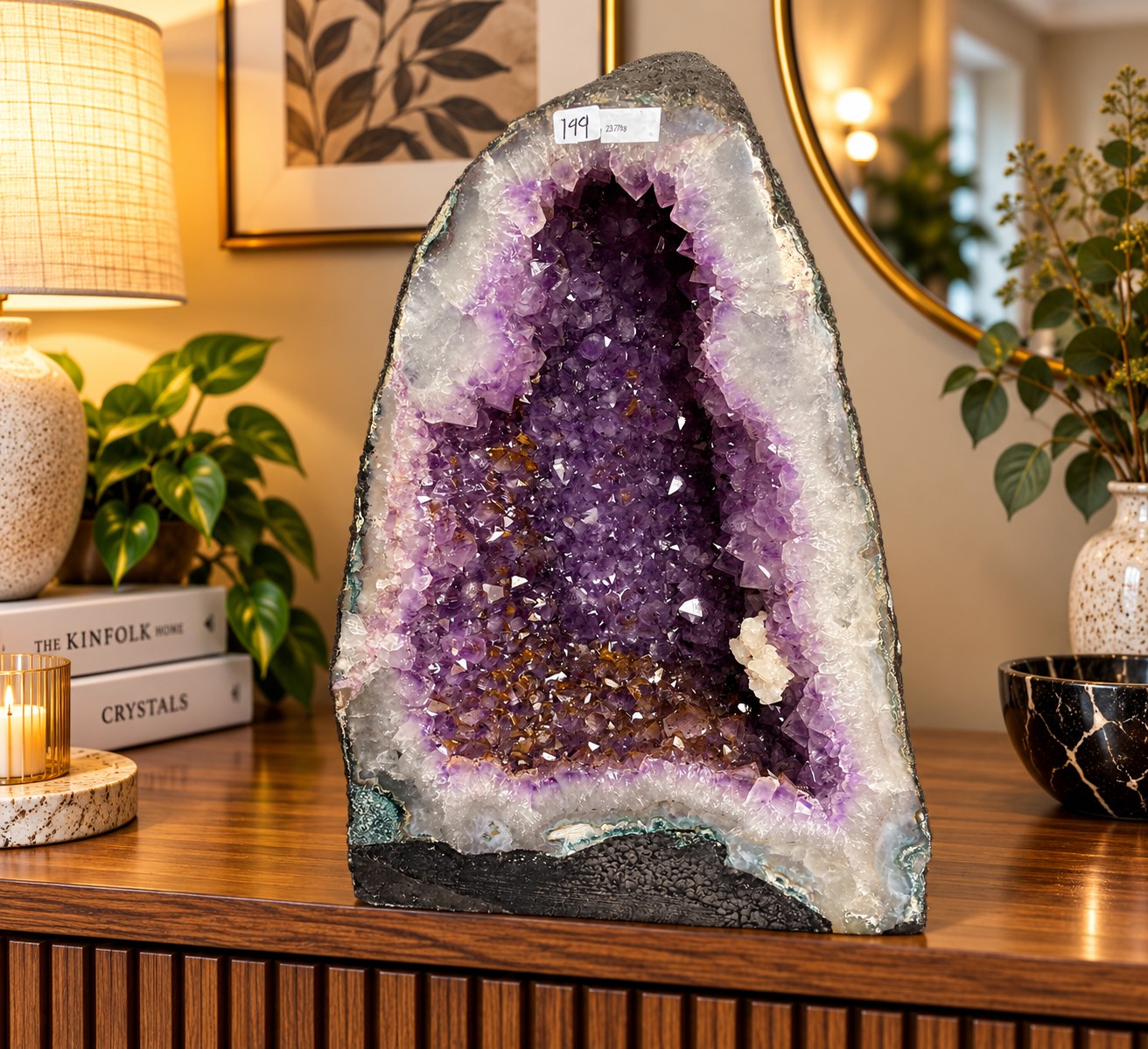 Amethyst Crystal Geode 199 Premium Queen Grade 23.7kg H42xW25xD21cm