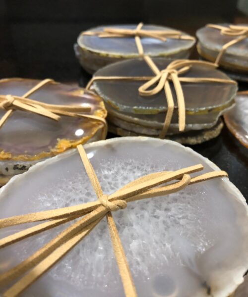 Grey Agate Microcrystalline Quartz Premium Coasters (set of 4) Gift - Image 7