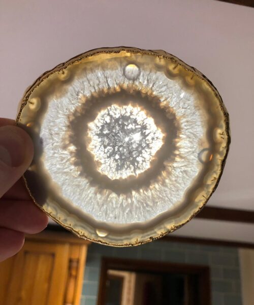 Grey Agate 24ct Gold Edge, Gilded, Microcrystalline Quartz Premium Coasters (Set of 4) Gift - Image 10