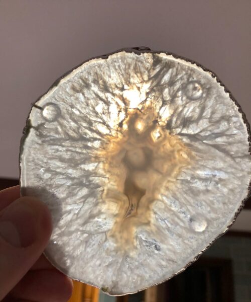 Grey, Agate Silver Edge, Gilded, Microcrystalline Quartz Premium Coasters (Set of 4) - Image 12