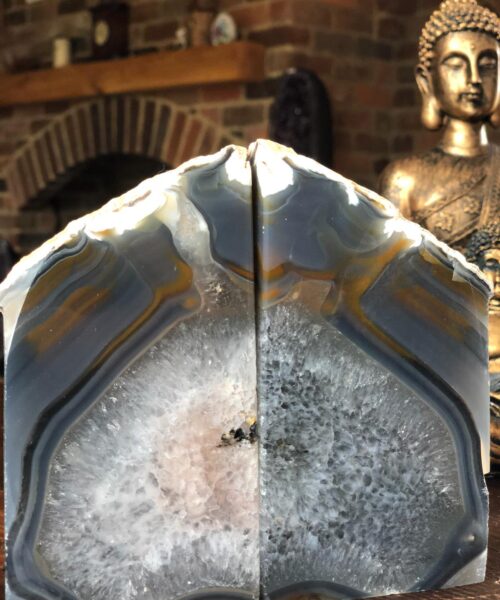 Caramel Agate Natural Edge Microcrystalline Quartz Premium Bookends Ornament Gift - Image 4