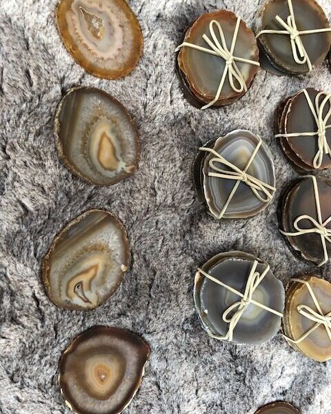 Natural Caramel Agate Microcrystalline Quartz Premium Coasters (set of 4) Gift - Image 7