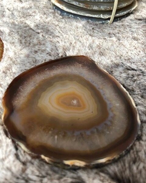Natural Caramel Agate Microcrystalline Quartz Premium Coasters (set of 4) Gift - Image 9