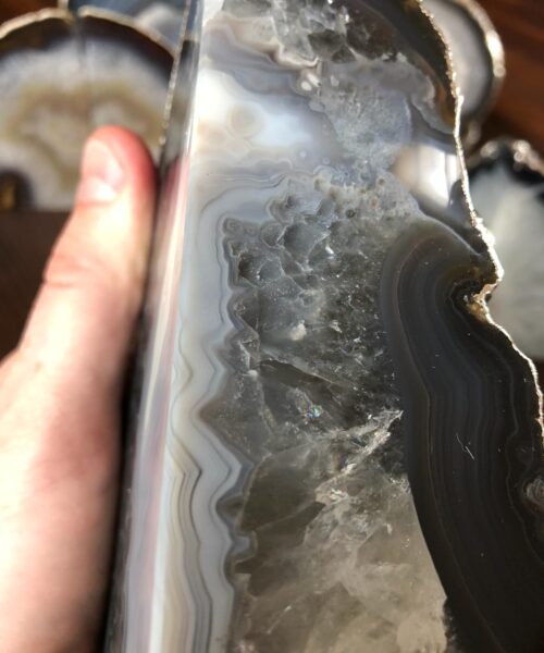 Natural Caramel Agate Silver Edge Microcrystalline Quartz Premium Bookends Ornament Gift - Image 17