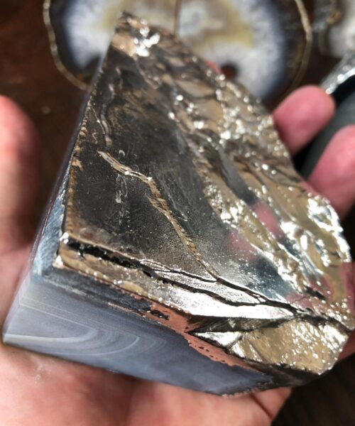Natural Caramel Agate Silver Edge Microcrystalline Quartz Premium Bookends Ornament Gift - Image 21