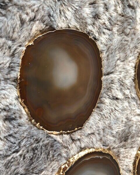 Natural Caramel Agate 24ct Gold Edge, Gilded, Microcrystalline Quartz Premium Coasters (Set of 4) Gift - Image 16