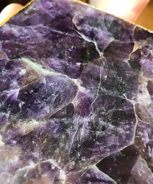 Amethyst Premium Coasters Natural Shape 24ct Gold Gilded Edge (set of 4) Gift - Image 10