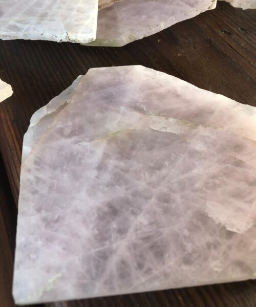 Alternative view of Rose Quartz Premium Coasters Natural Shape Natural Edge (set of 4)