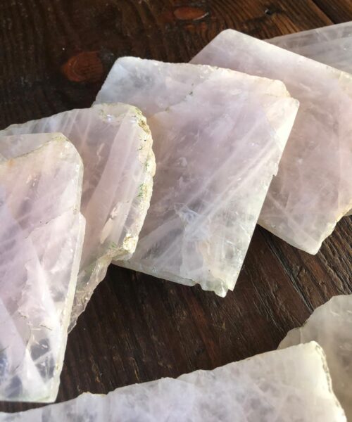 Rose Quartz Premium Coasters Natural Shape Natural Edge (set of 4) - Image 3