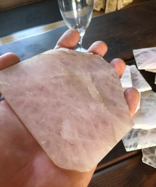 Rose Quartz Premium Coasters Natural Shape Natural Edge (set of 4) - Image 6
