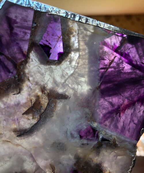 Amethyst Premium Coasters Natural Shape Silver Gilded Edge (set of 4) Gift - Image 10