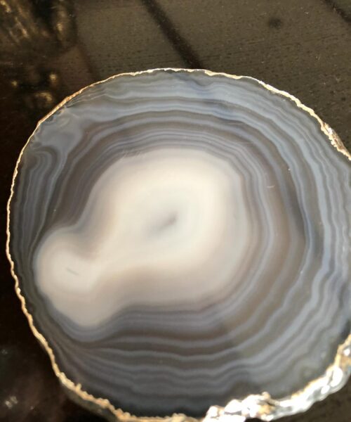Natural Caramel Agate Silver Edge, Gilded, Microcrystalline Quartz Premium Coasters (Set of 4) Gift - Image 7