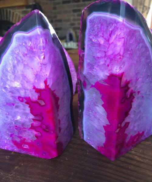 Pink Natural Edge Microcrystalline Quartz Premium Bookends Ornament Gift - Image 16
