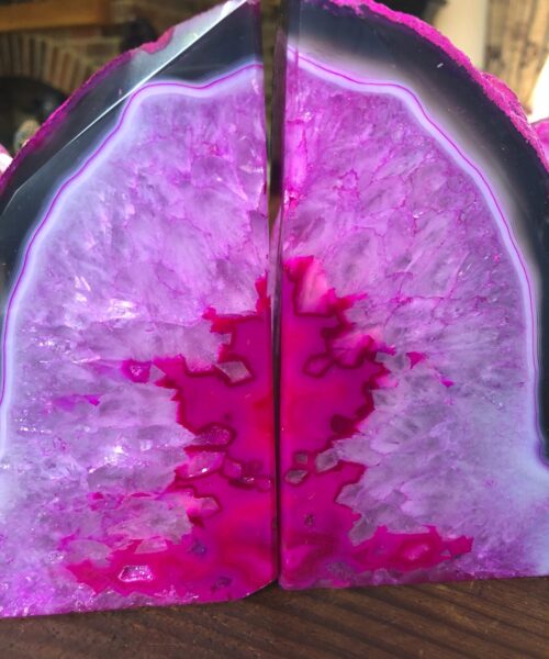 Pink Natural Edge Microcrystalline Quartz Premium Bookends Ornament Gift - Image 17