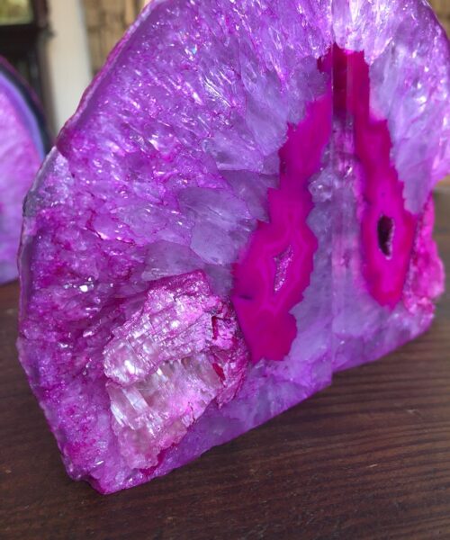 Pink Natural Edge Microcrystalline Quartz Premium Bookends Ornament Gift - Image 18