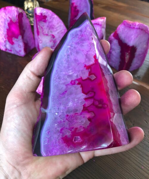 Pink Natural Edge Microcrystalline Quartz Premium Bookends Ornament Gift - Image 20