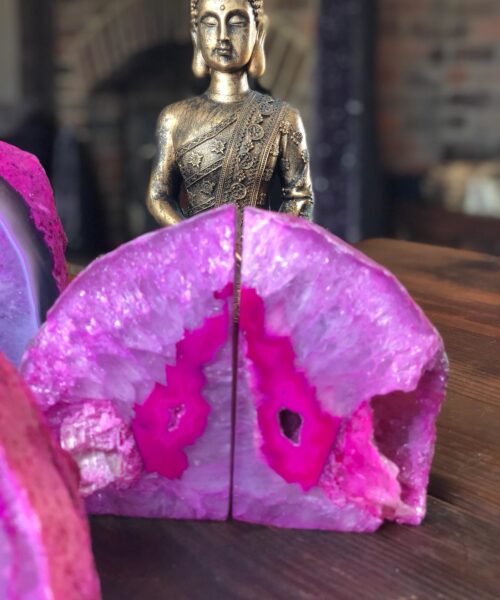 Pink Natural Edge Microcrystalline Quartz Premium Bookends Ornament Gift - Image 7