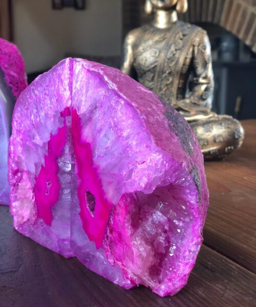 Pink Natural Edge Microcrystalline Quartz Premium Bookends Ornament Gift - Image 8