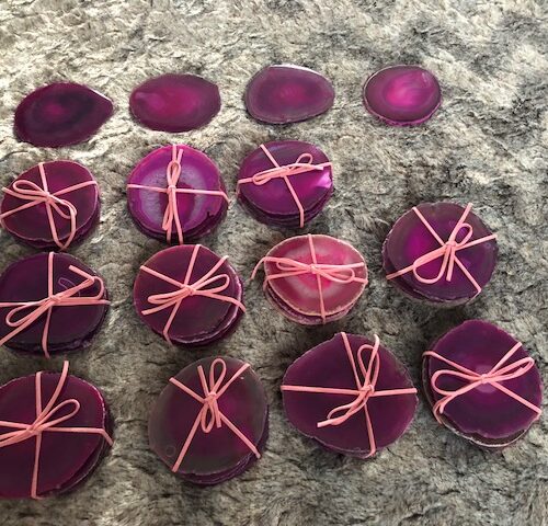 Pink Agate Microcrystalline Quartz Premium Coasters (set of 4) Gift - Image 11
