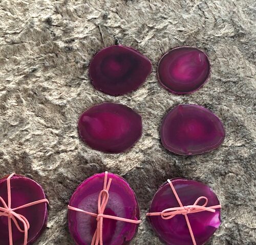 Pink Agate Microcrystalline Quartz Premium Coasters (set of 4) Gift - Image 12