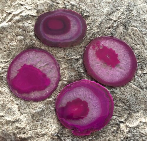 Pink Agate Microcrystalline Quartz Premium Coasters (set of 4) Gift