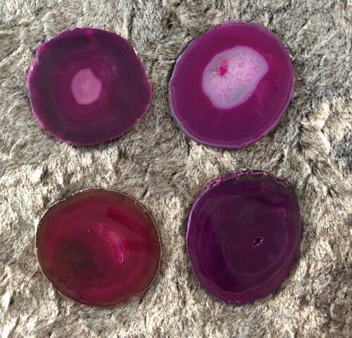 Pink Agate Microcrystalline Quartz Premium Coasters (set of 4) Gift - Image 4