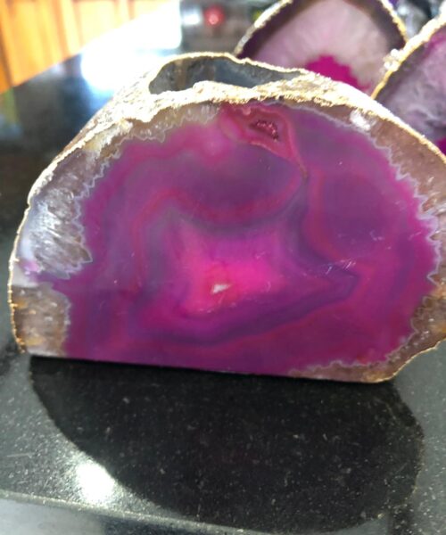Large Pink Agate End Microcrystalline Quartz Gold Gilded 24ct Gold Tealight Candle Holder - Image 9