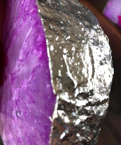 Pink Agate Silver Edge Microcrystalline Quartz Premium Bookends Ornament Gift - Image 14