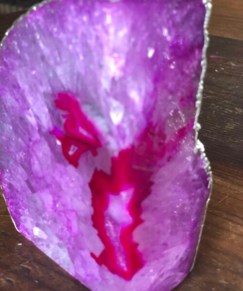 Pink Agate Silver Edge Microcrystalline Quartz Premium Bookends Ornament Gift - Image 9