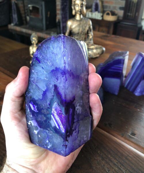 Purple Natural Edge Microcrystalline Quartz Premium Bookends Ornament Gift - Image 4
