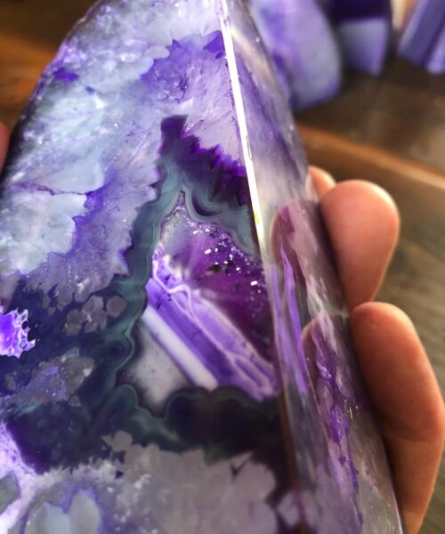 Purple Natural Edge Microcrystalline Quartz Premium Bookends Ornament Gift - Image 5
