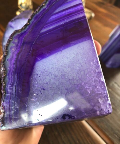 Purple Natural Edge Microcrystalline Quartz Premium Bookends Ornament Gift - Image 6